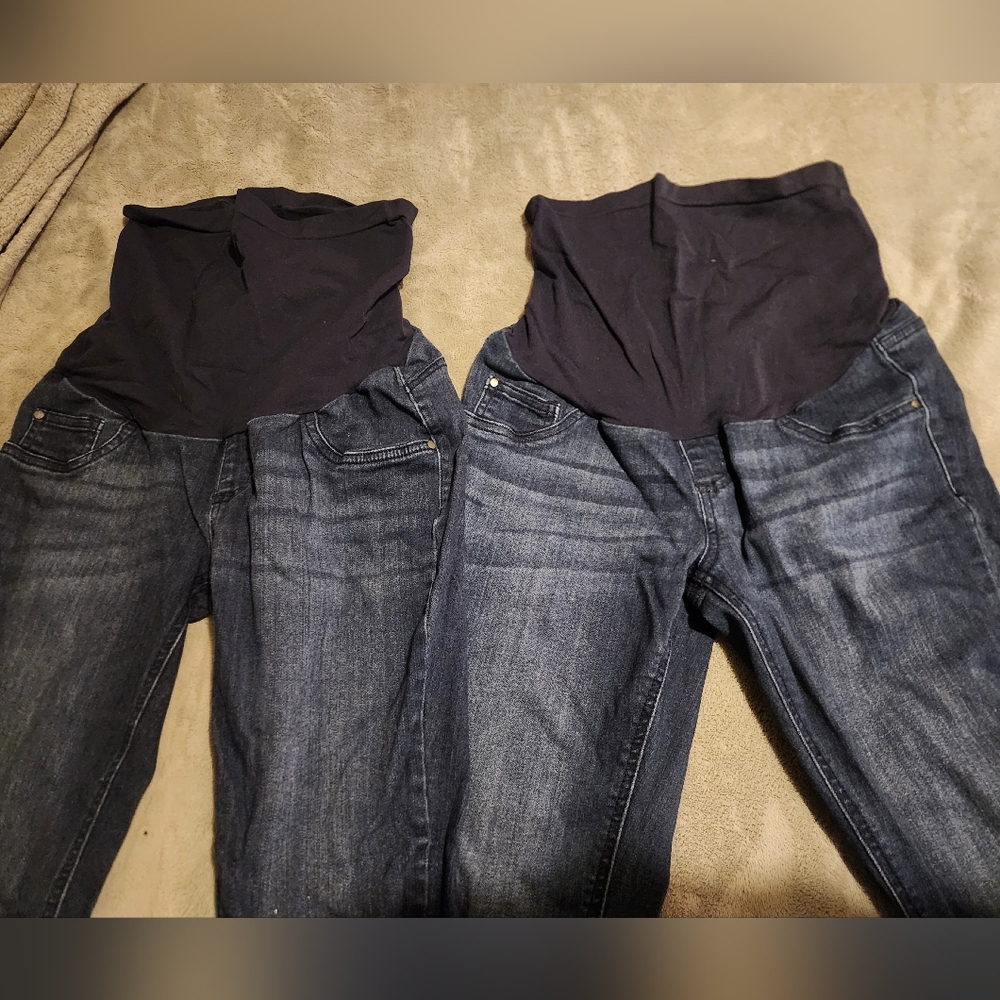 Two Pairs Maternity Skinny Jeans